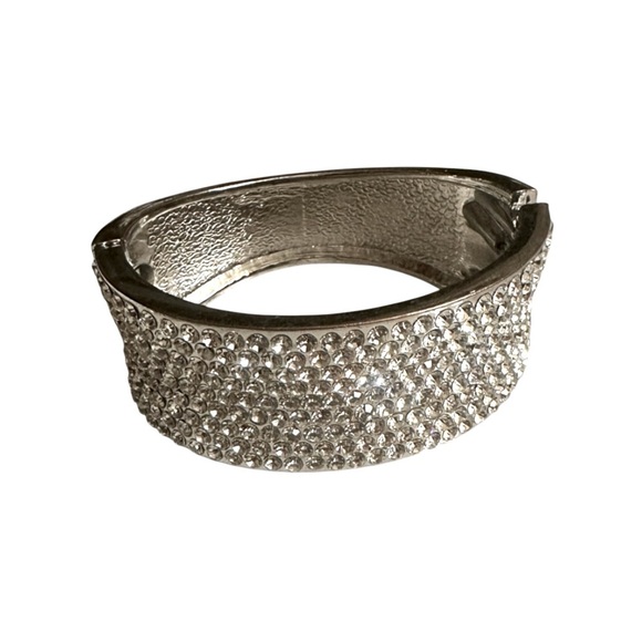 Noir Glam Crystal Hinged Cuff Bracelet - NEW - Picture 3 of 10